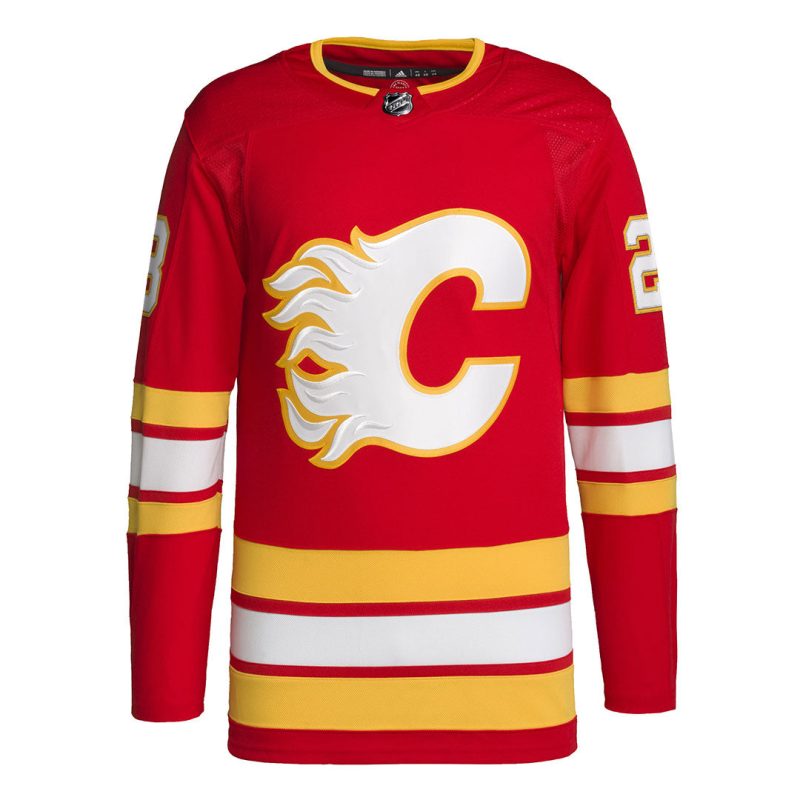 adidas Men s Calgary Flames Authentic Sean Monahan Home Jersey HB6697 01