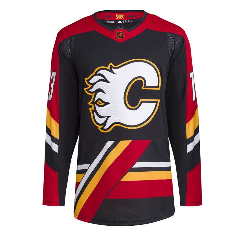 adidas Men s Calgary Flames Johnny Gaudreau Authentic Retro Jersey H52298 01