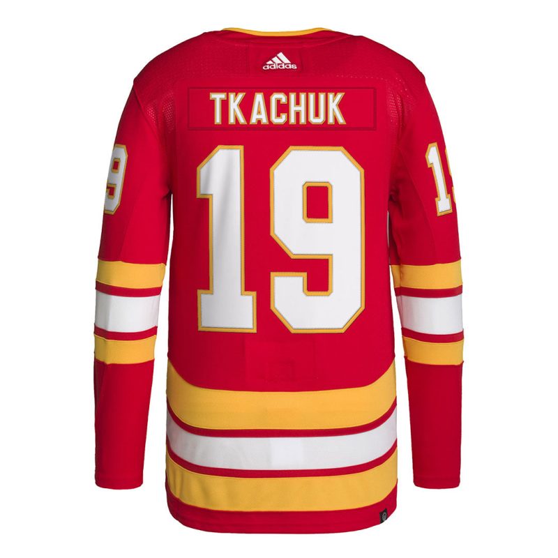 adidas Men s Calgary Flames Matthew Tkachuk Home Authentic Jersey H56836 02