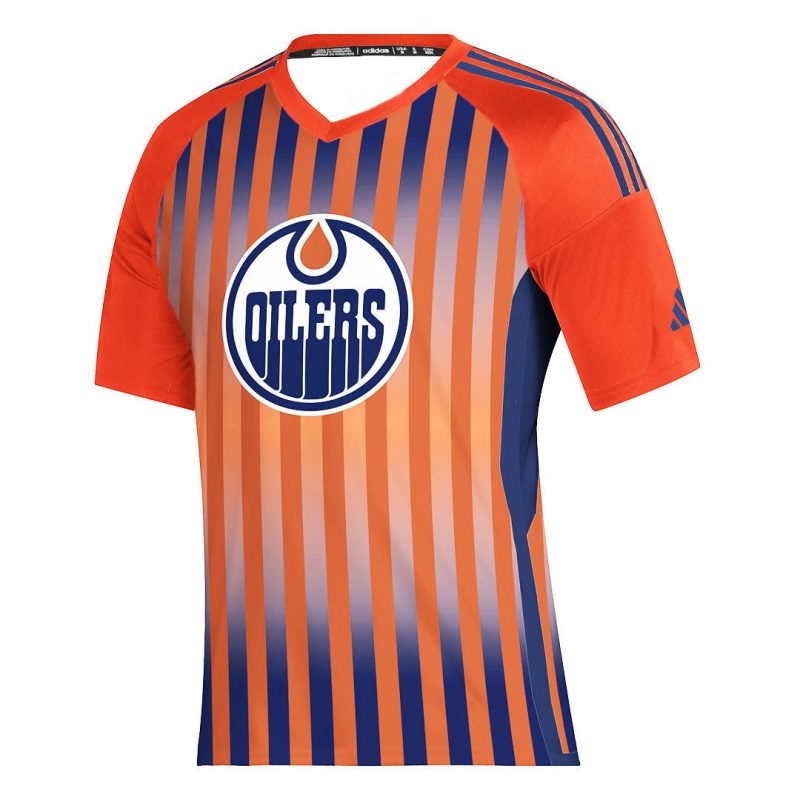 adidas Men s Edmonton Oilers Soccer T Shirt IP8081 01