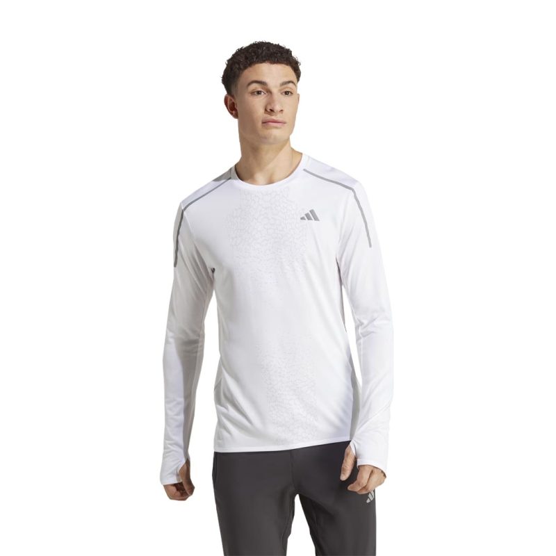 adidas Men s Fast Long Sleeve Engineered Running T Shirt HN8018 02