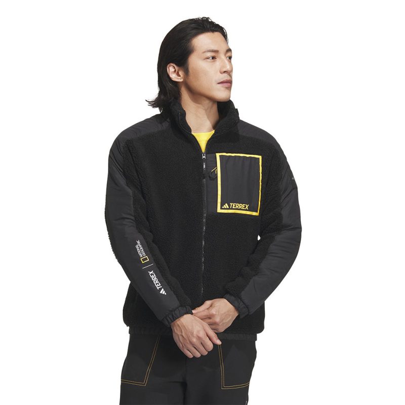 adidas Men s National Geographic High Pile Fleece Jacket IL8982 02