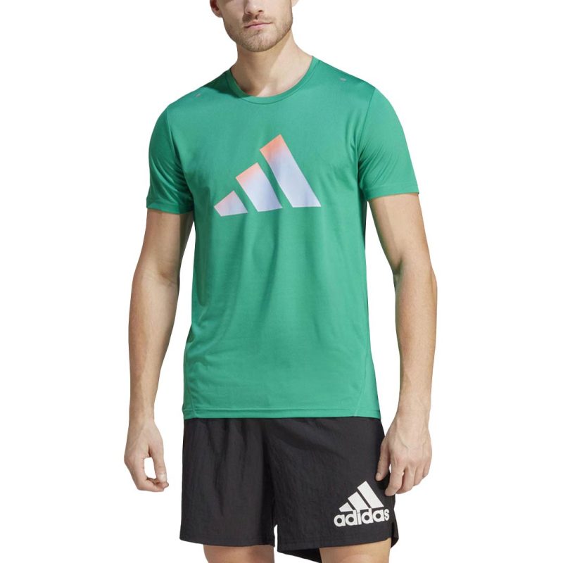 adidas Men s Run Icons 3 Bar Short Sleeve T Shirt HR3245 2