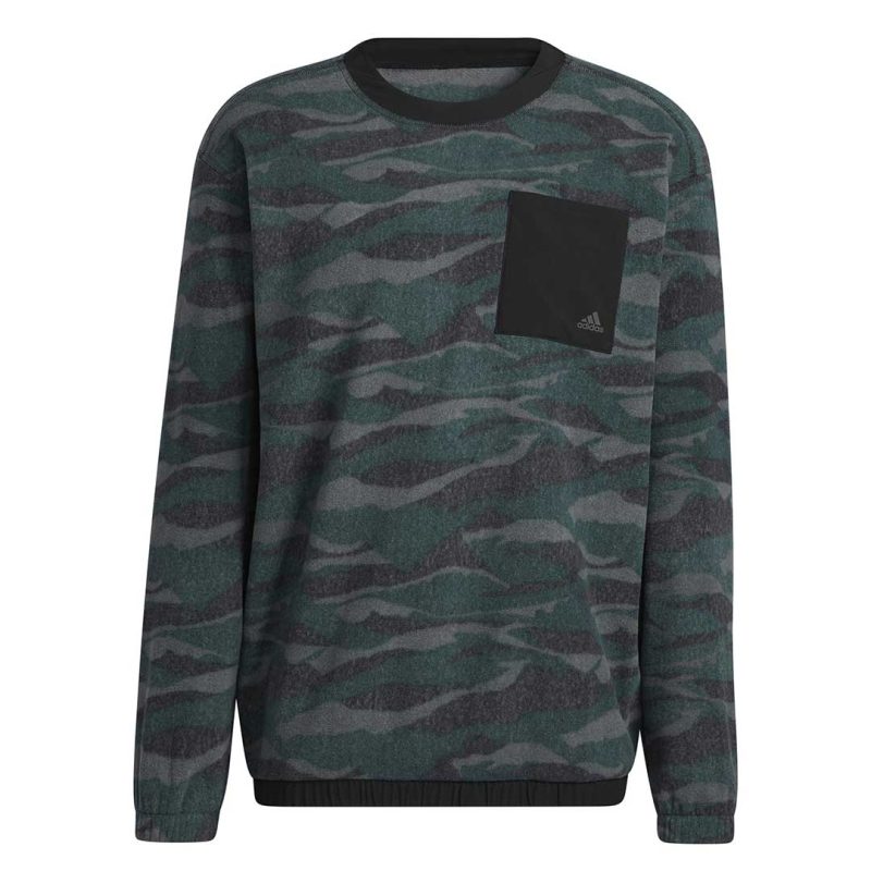 adidas Men s Texture Print Crew Sweatshirt HF6523 01