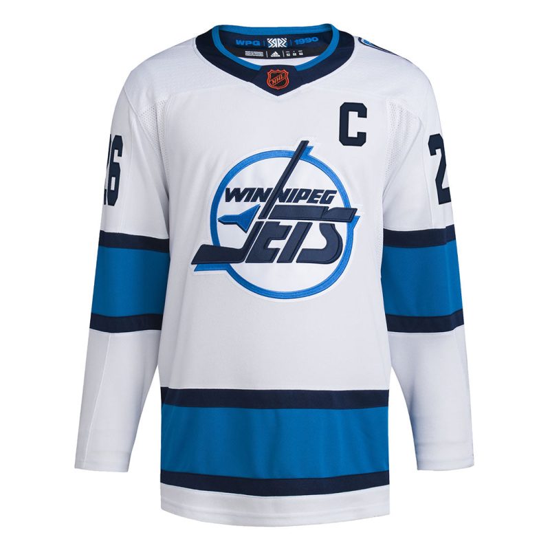 adidas Men s Winnipeg Jets Blake Wheeler Authentic Reverse Retro Wordmark Jersey H52253 01