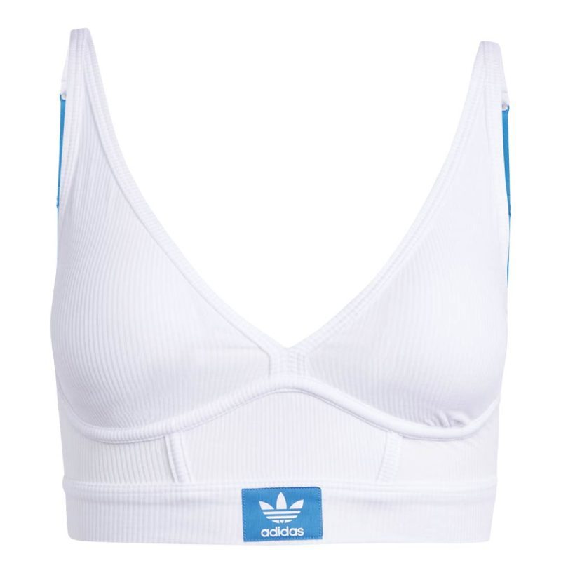 adidas Women s Adicolor Flex Ribbed Cotton Two Ply Plunge Brami Bra GC3842 4