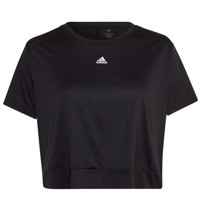 adidas Women s Aeroready Studio Loose Crop T Shirt Plus Size HI5984 01