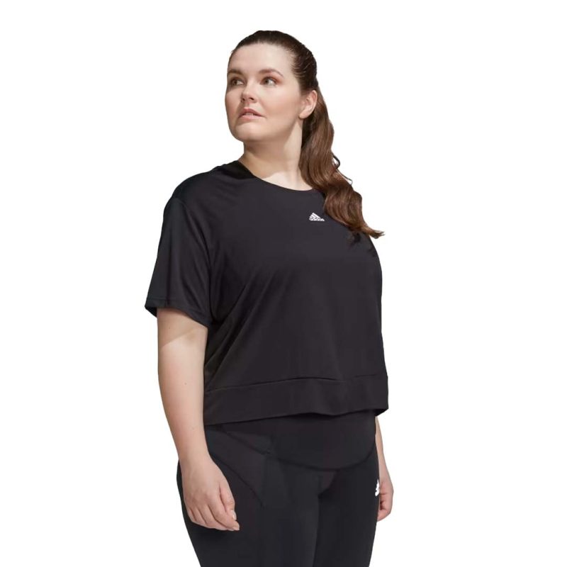 adidas Women s Aeroready Studio Loose Crop T Shirt Plus Size HI5984 04