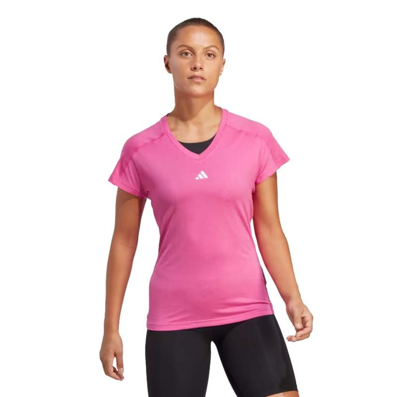 adidas Women s Aeroready Train Essentials V Neck T Shirt HR7876 02