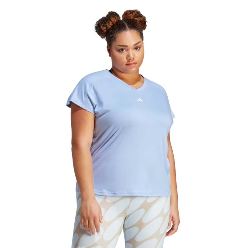 adidas Women s Aeroready Train Essentials V Neck T Shirt Plus Size HR7871 02 93a12093 52a9 4421 b15a dbdcd81babcc