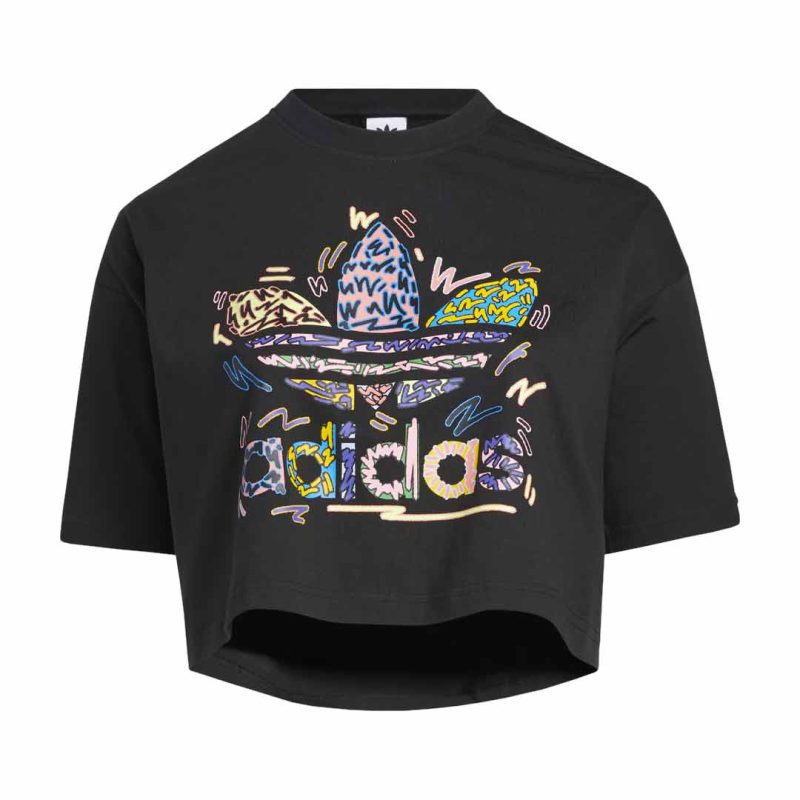 adidas Women s Cropped Love Unites Trefoil Tee HC3079 01