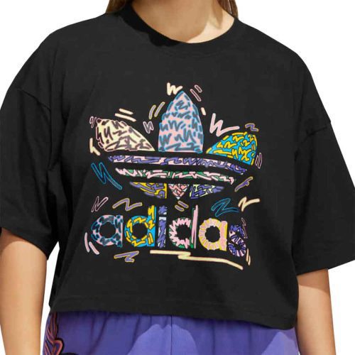 adidas Women s Cropped Love Unites Trefoil Tee HC3079 05