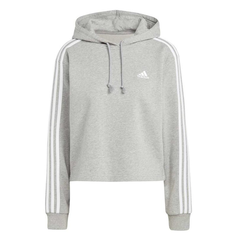 adidas Women s Essentials 3 Stripes French Terry Crop Hoodie IC9910 01