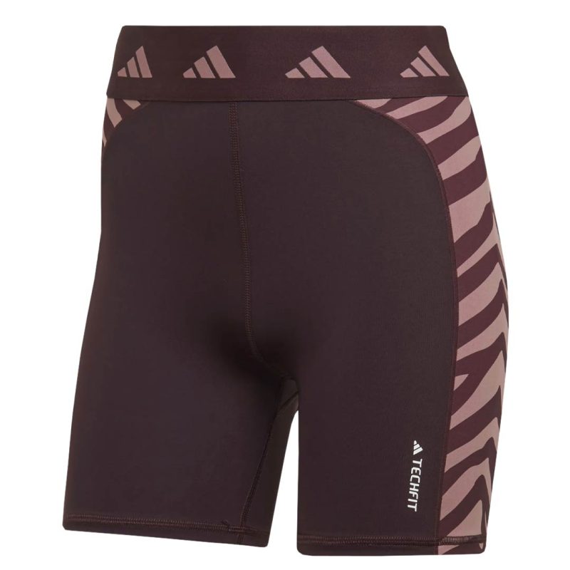 adidas Women s Hyperglam Techfit Zebra High Waisted Short Legging IB3611 01