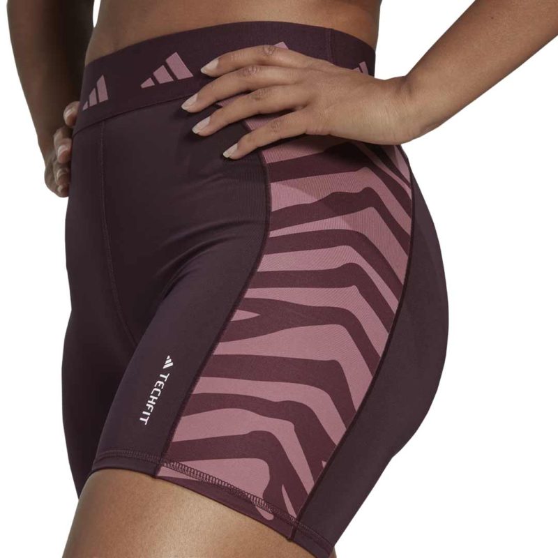 adidas Women s Hyperglam Techfit Zebra High Waisted Short Legging IB3611 06