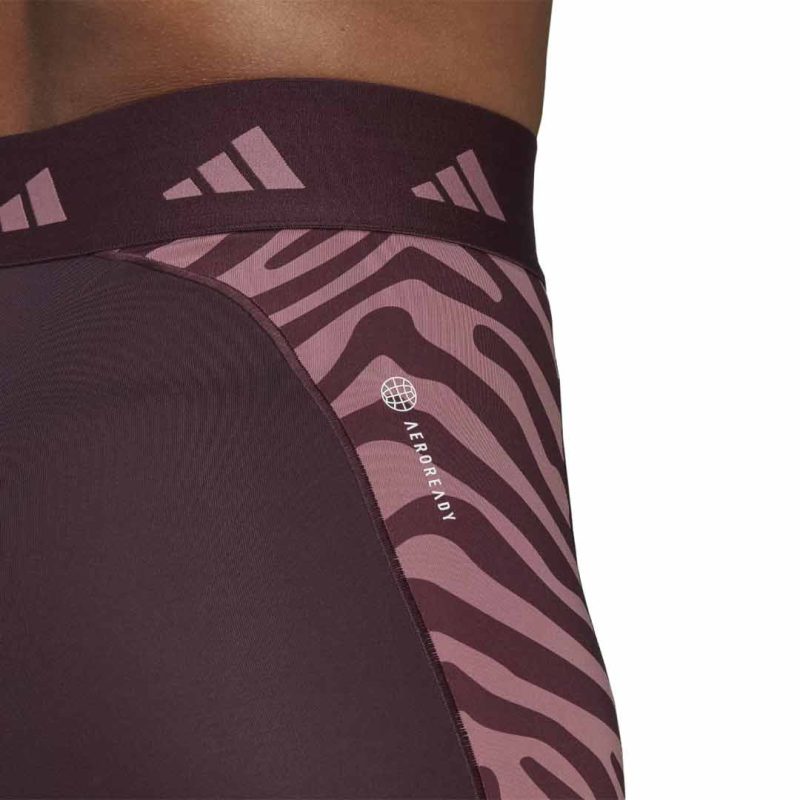 adidas Women s Hyperglam Techfit Zebra High Waisted Short Legging IB3611 07