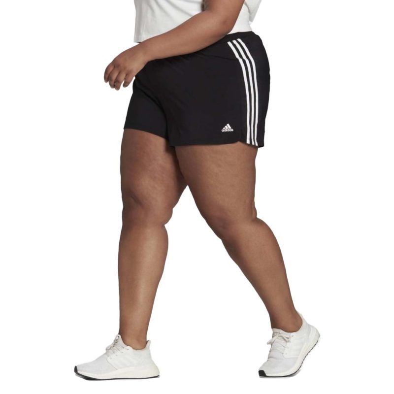 adidas Women s Pacer 3 Stripes Woven Shorts Plus Size H59079 02