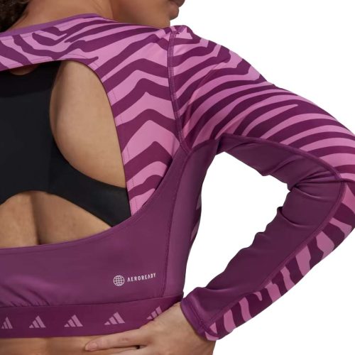 adidas Women s Techfit Crop Long Sleeve Zebra T Shirt IB3610 06