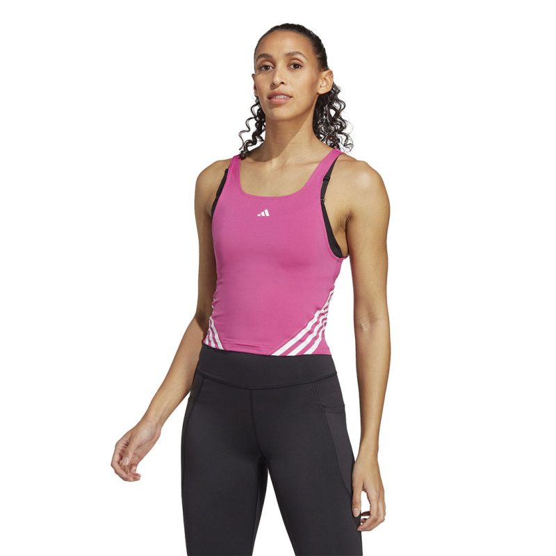 adidas Women s Train Icons 3 Stripes Tank Top HS2385 02