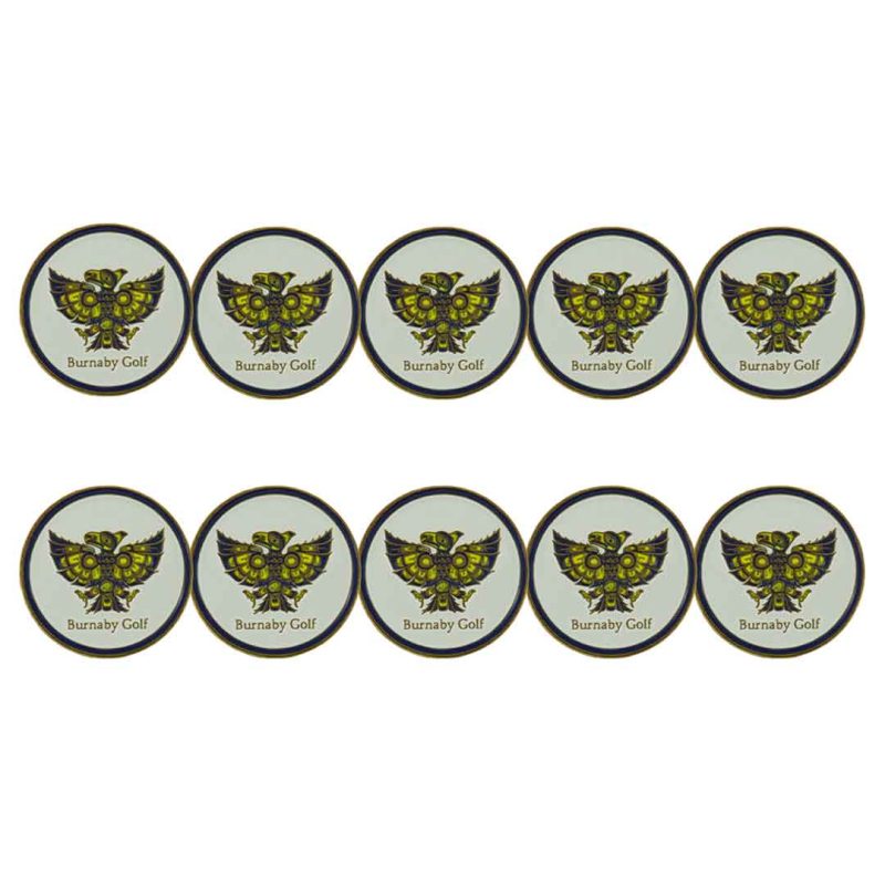 ahead Burnaby Golf Ball Markers BM4D BURNABY WHT 03