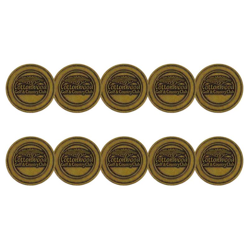 ahead Cottonwood Golf Country Club Ball Markers BM4R COTT 2 BRASS 03