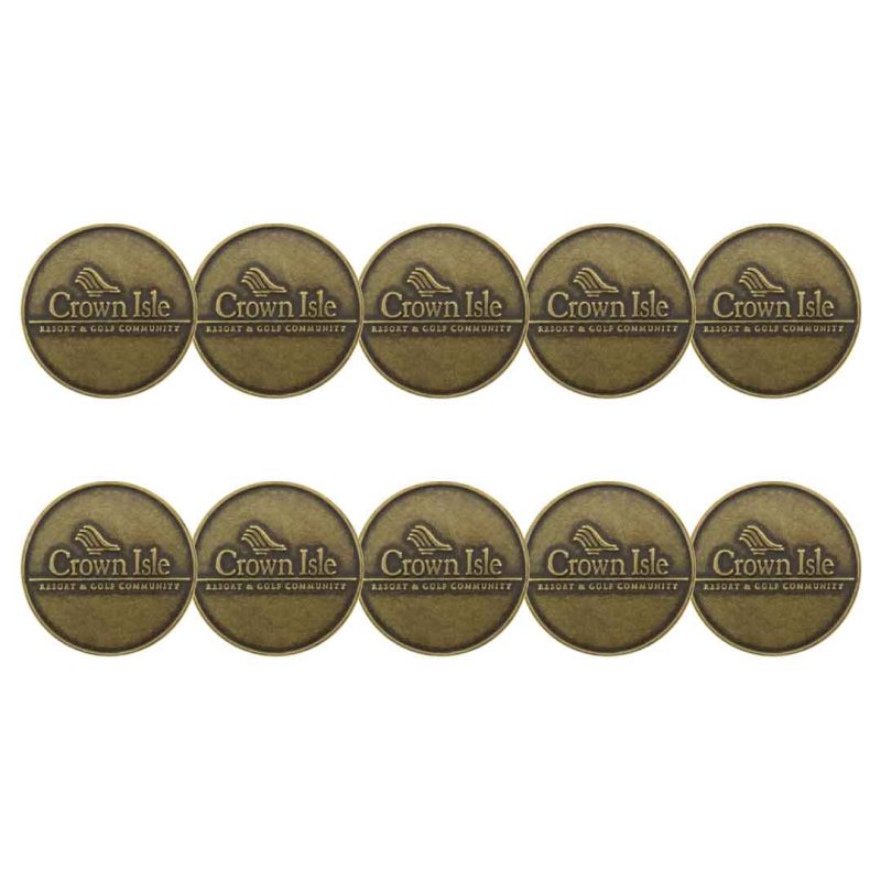 ahead Crown Isle Resort Golf Community Ball Markers BM4 CROWN BRASS 1