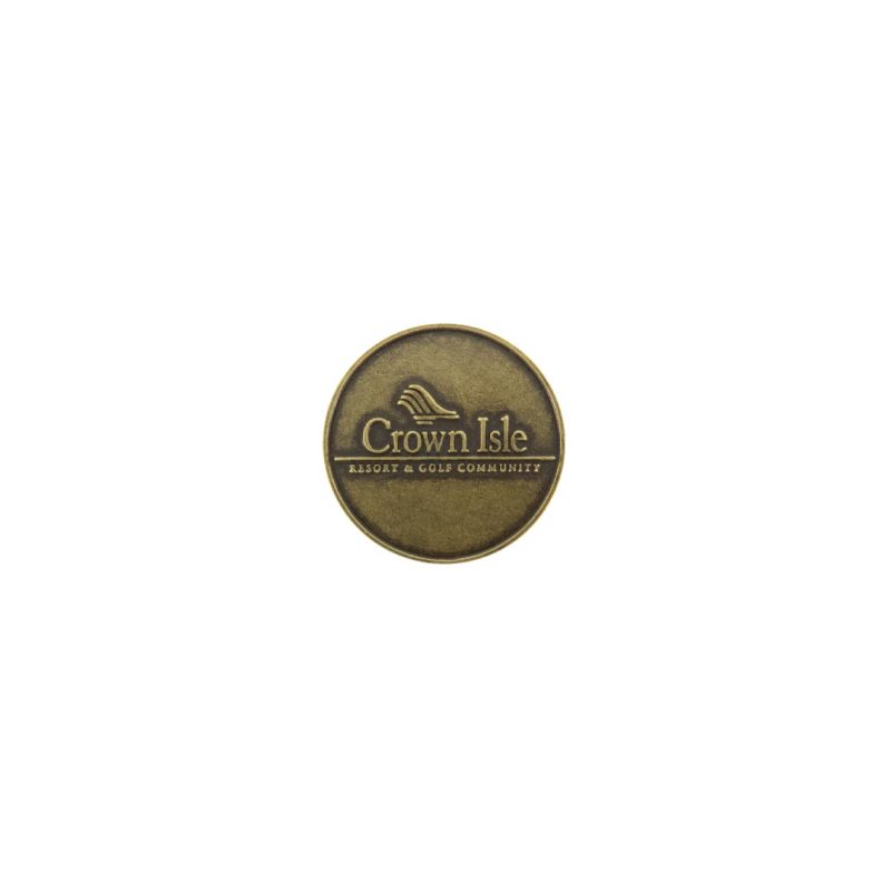 ahead Crown Isle Resort Golf Community Ball Markers BM4 CROWN BRASS 2