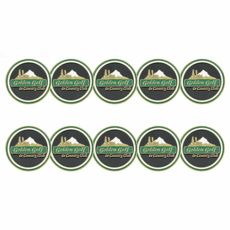 ahead Golden Golf Country Club Ball Markers BM4 GOLD BLKGRN 03