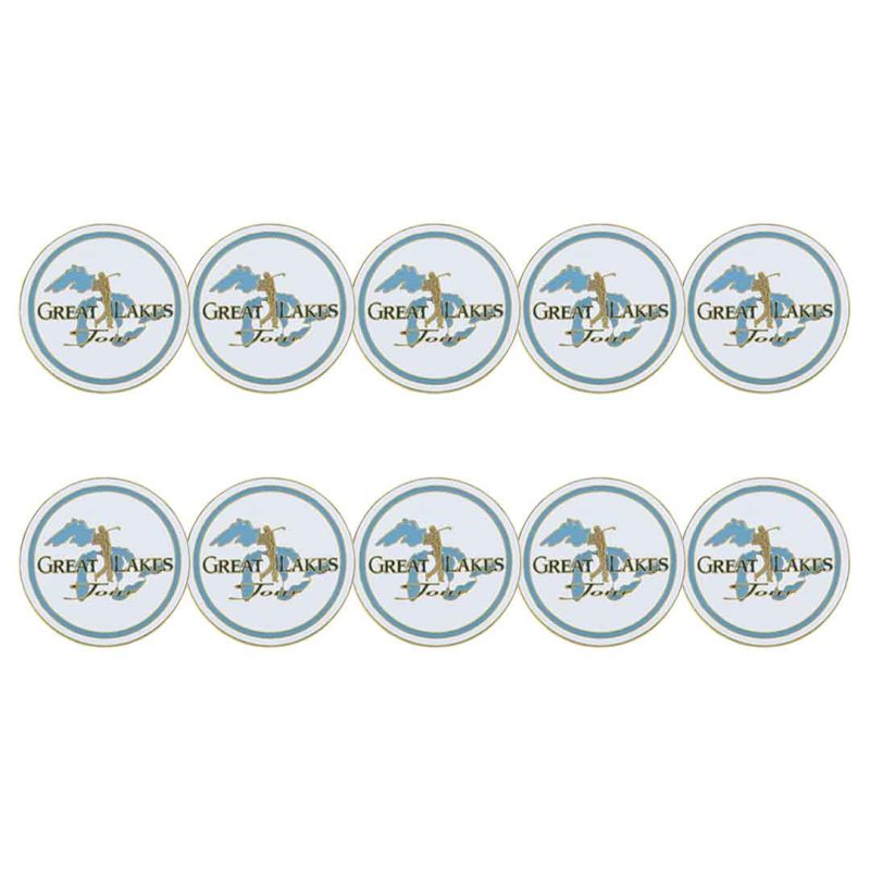 ahead Great Lakes Golf Tour Ball Markers CREEK LAKES WHT BLU 03