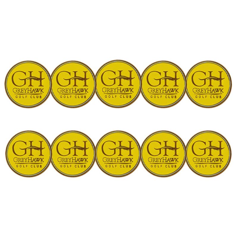 ahead Greyhawk Golf Club Ball Markers BM4R GREYHA 1 YEL 3