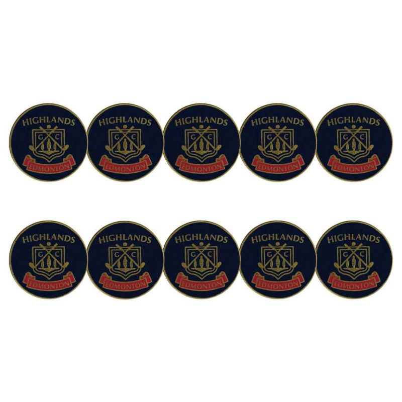 ahead Highlands Golf Course Edmonton Ball Markers BM4R HIGHGD BLK RED 03