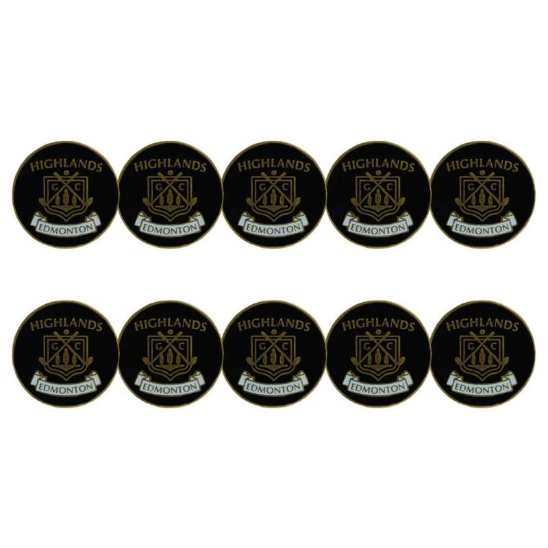 ahead Highlands Golf Course Edmonton Ball Markers BM4R HIGHGD BLK WHT 03