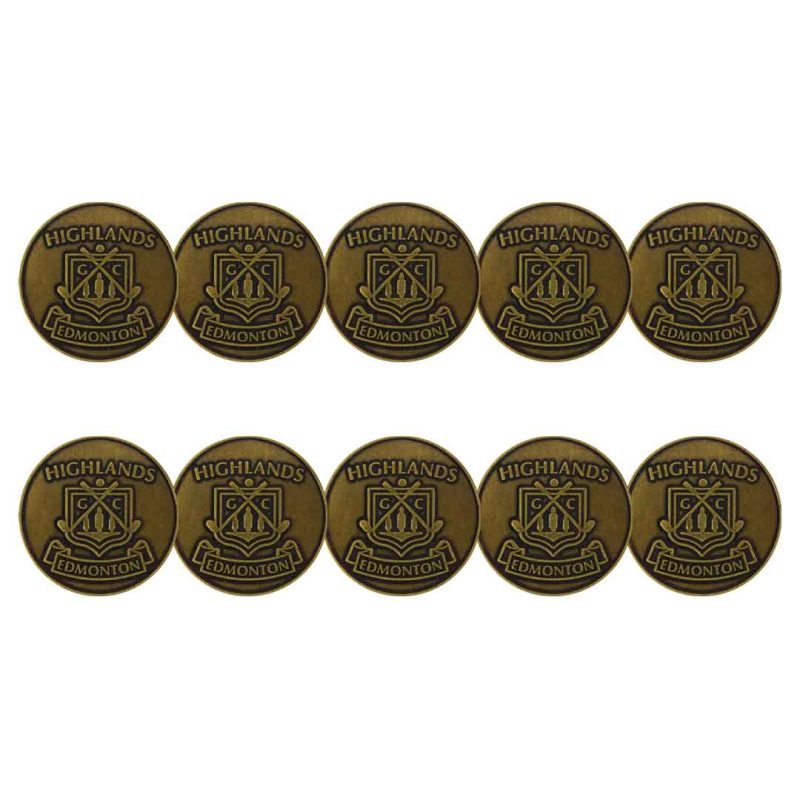 ahead Highlands Golf Course Edmonton Ball Markers BM4R HIGHGD BRSS 1