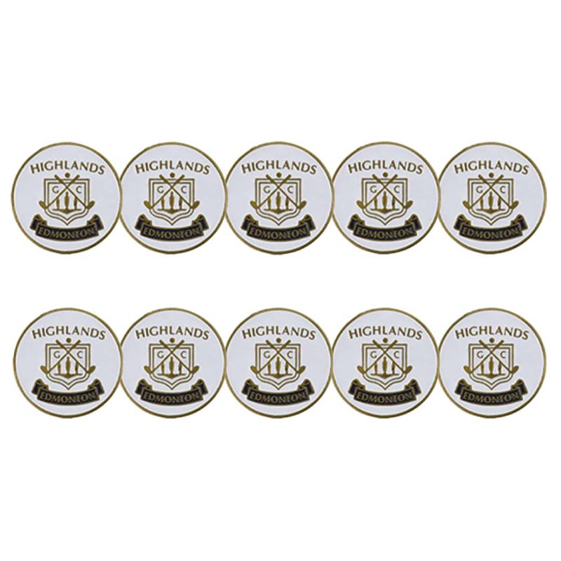 ahead Highlands Golf Course Edmonton Ball Markers HIGHGD WHT BLK 3