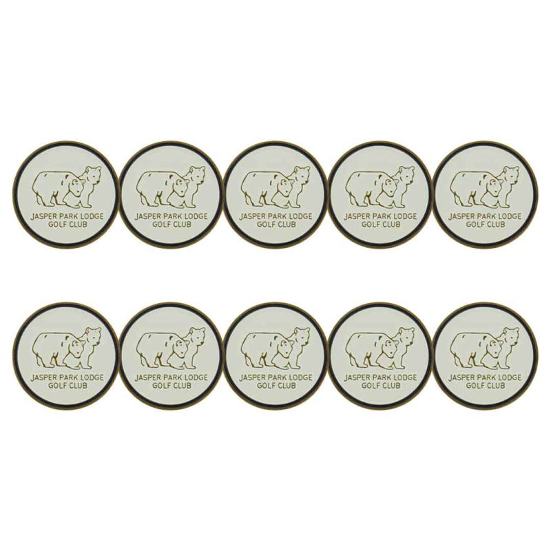 ahead Jasper Park Lodge Golf Ball Markers BM4R BEAR HIGH WHT 03