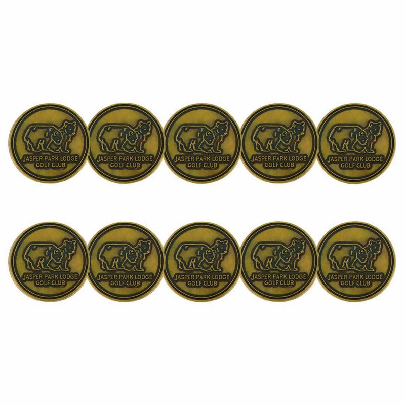 ahead Jasper Park Lodge Golf Club Ball Markers BM4R BEAR HIGH BRSS 3