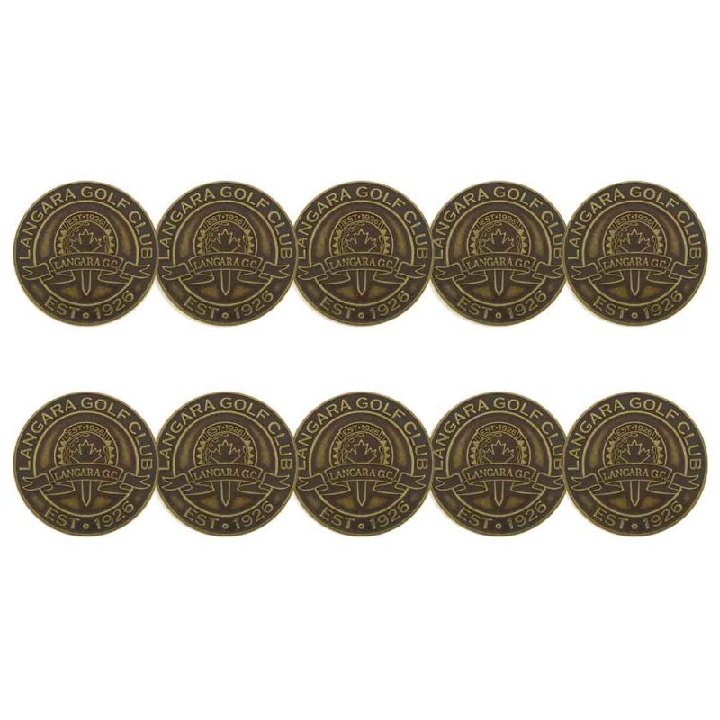 ahead Langara Golf Club Ball Markers BM4 LANG BRASS 1