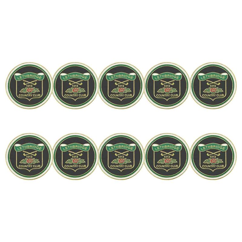 ahead Lethbridge Country Club Golf Ball Markers BM4 LETH BLK GRN 03