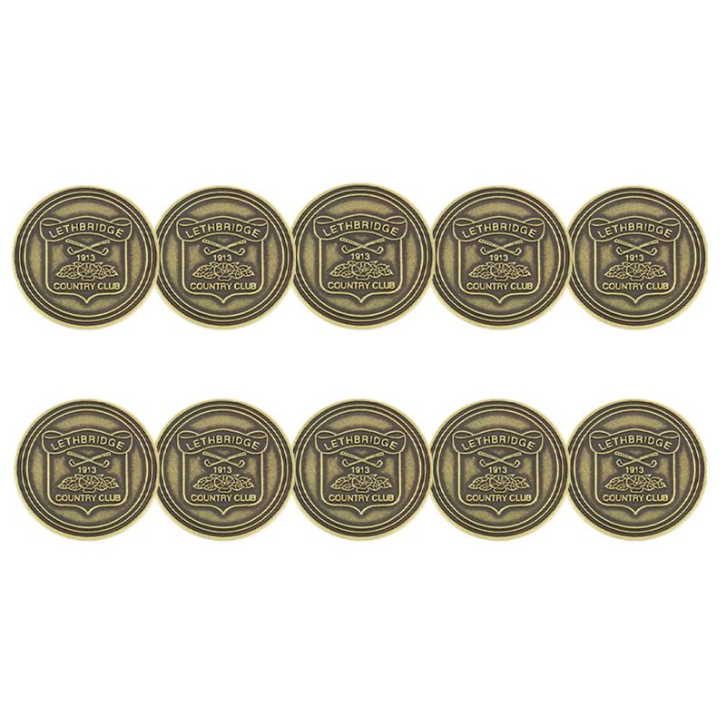 ahead Lethbridge Country Club Golf Ball Markers BM4 LETH BRASS 3