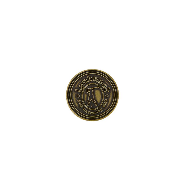 ahead Lynbrook Golf Country Club Ball Markers BM LYN BROOK BRASS