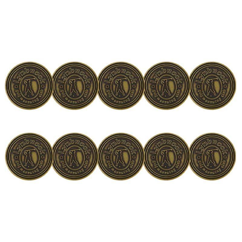 ahead Lynbrook Golf Country Club Ball Markers BM LYN BROOK BRASS 3