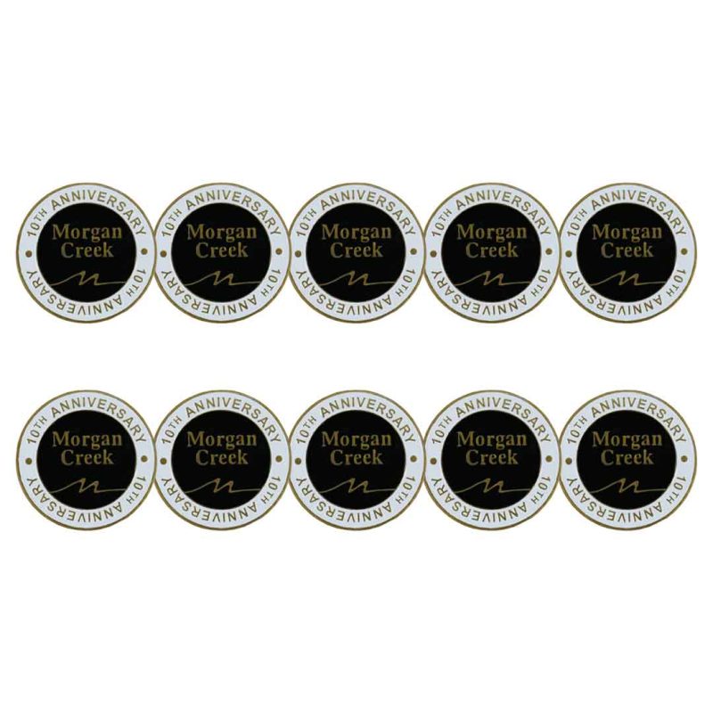 ahead Morgan Creek Golf Course 10th Anniversary Ball Markers BM4R MORGAN CCR BLK WHT 03