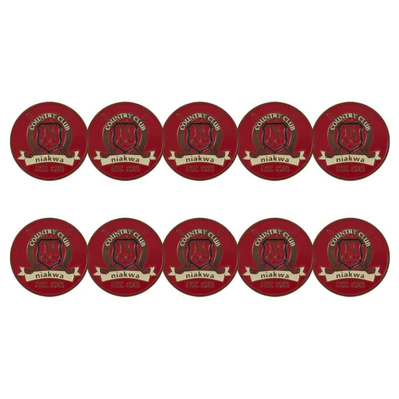 ahead Niakwa Country Club Ball Markers BM NIAKWA RED 1