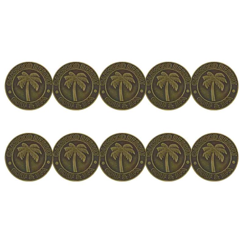 ahead Oakwood Resort Golf Spa Ball Markers BM4 OAK BRASS 1