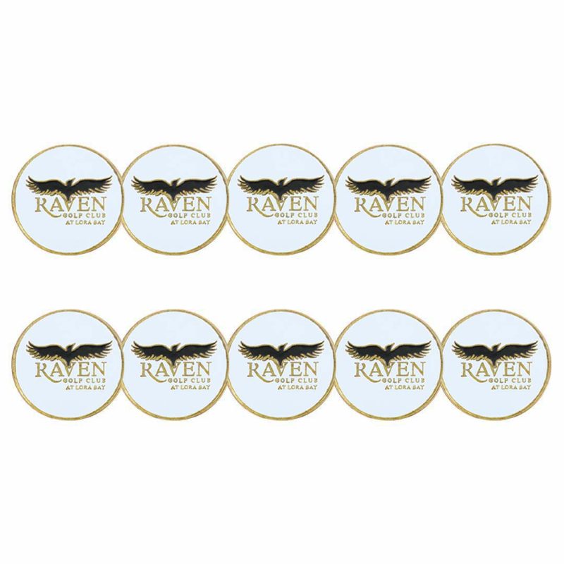 ahead Raven Golf Club Ball Markers BM4R RAVEN WHT 3