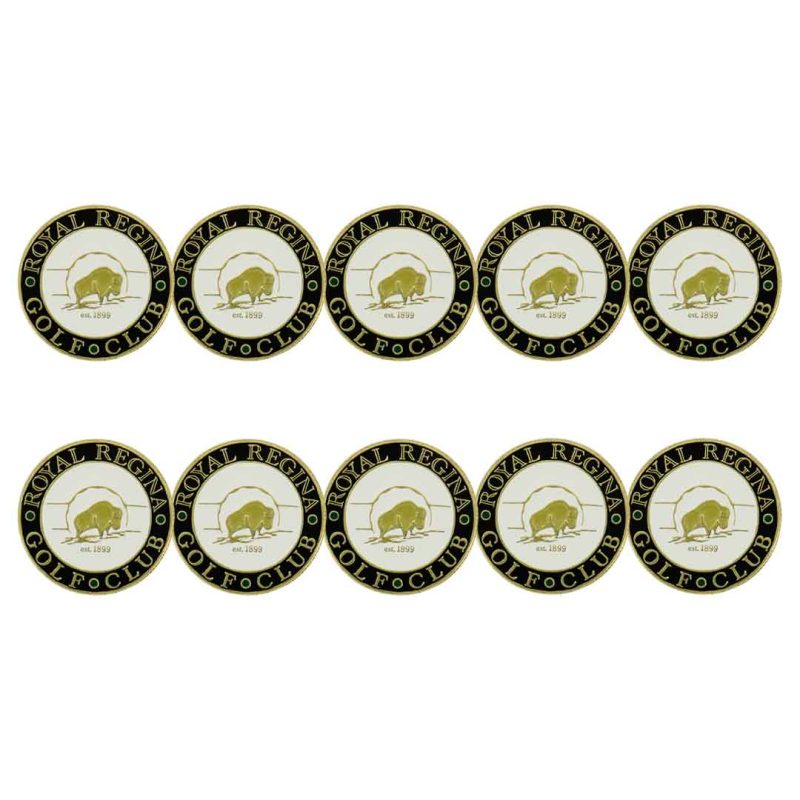 ahead Royal Regina Golf Club Ball Markers BM4RREGI BLK WHT GOLD 03