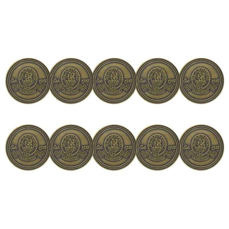 ahead Scarboro Golf Country Club Ball Markers BM4 SCAR BRASS 1