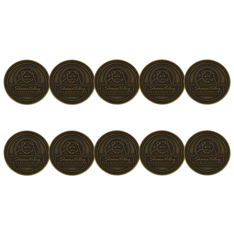 ahead Skeena Valley Golf Country Club Ball Markers BM4 SKEENA BRASS