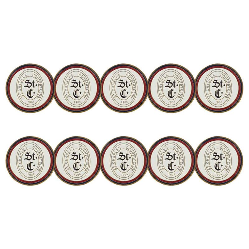 ahead St. Charles Country Club Ball Markers BM4 ST. CHAR WHT RD 03