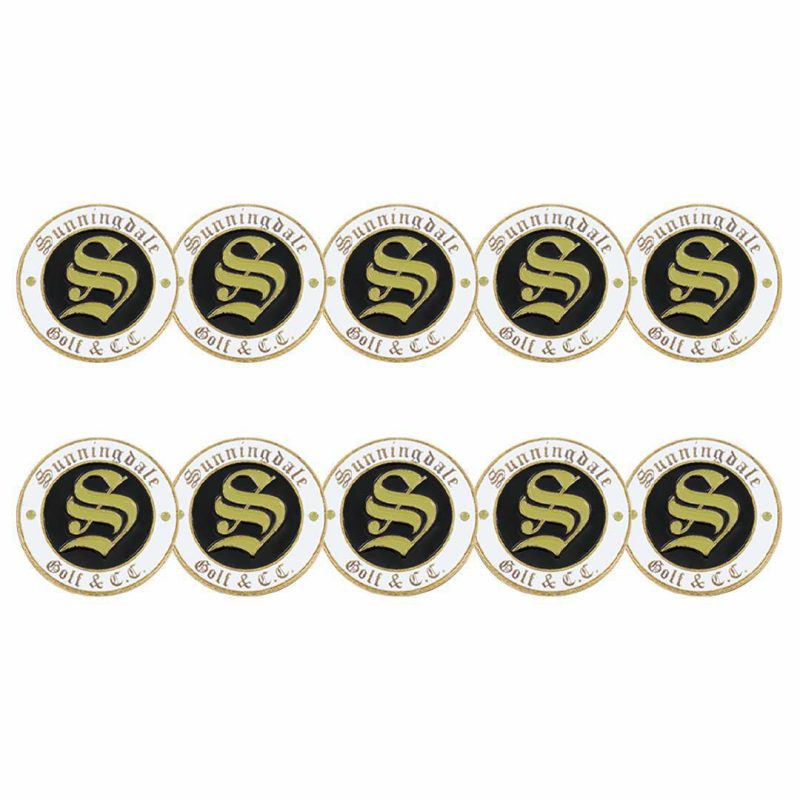 ahead Sunningdale Golf and Country Club Ball Markers SUNNINGDALE WHT BLK 3